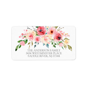 Roos van pony's Floral Community Return Address Etiket