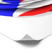 Roos van Puerto Rican Vlag op wit Poster (Hoek)