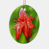 Roos van rode carriboon Exotic Flower Keramisch Ornament (Rechts)
