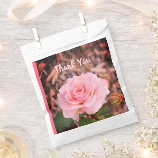 Roos van roze tuin bedankzakje (Geknipt)