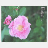 Roos van roze tuin fleece deken (Voorkant (Horizontaal))