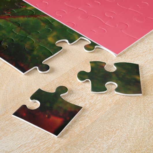 Roos van roze tuin legpuzzel (Zijkant)