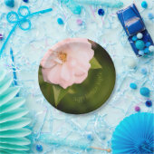 Roos van roze tuin papieren bordje (Feest)