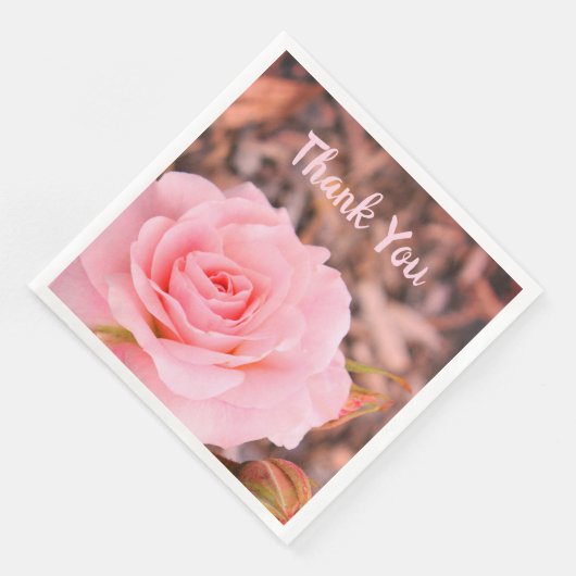 Roos van roze tuin servet (Hoek)