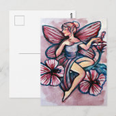 Roos van Sharon Hibiscus Fairy Briefkaart (Voorkant / Achterkant)