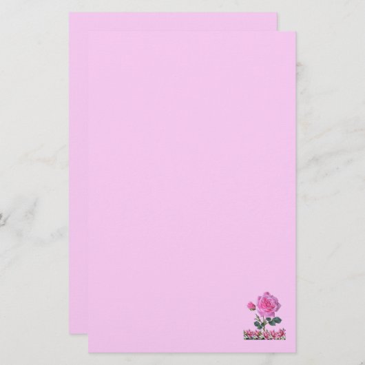 Roos Van Sharon Lelie Van Het Dal Roze Briefpapier (Voorkant / Achterkant)