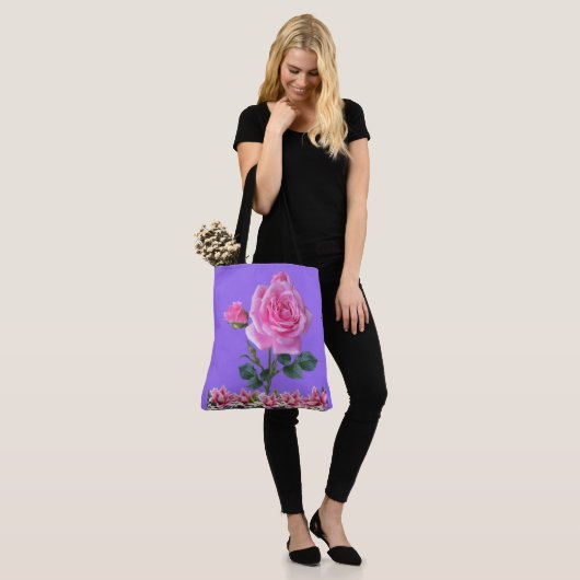 Roos van Sharon Lilly van de vallei Canvas tas (Op model)