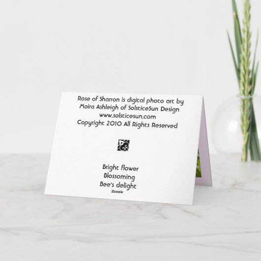 Roos van Sharron Kaart (Achterkant)