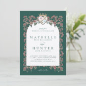 Roos van sproeiers Garden Royal Crown Monogram Hea Kaart (Staand voorkant)