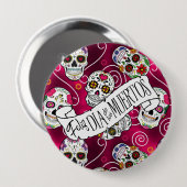 Roos van suikerriet Rood D725 Ronde Button 4,0 Cm (Voorkant /achterkant)