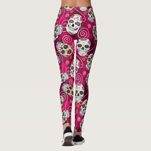 Roos van suikerriet Rood ID725 Leggings (Achterkant)