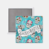 Roos van suikerriet Turquoise ID725 Magneet (Voorkant / Achterkant)