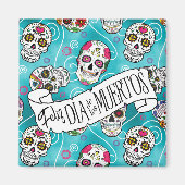 Roos van suikerriet Turquoise ID725 Magneet (Voorkant)