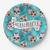 Roos van suikerriet Turquoise ID725 Papieren Bordje (Voorkant)