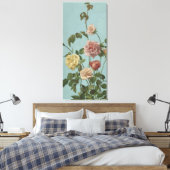 Roos van thee en Rozen van Blush Canvas Afdruk (Insitu (Slaapkamer))