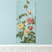 Roos van thee en Rozen van Blush Canvas Afdruk (Insitu (Houten vloer))