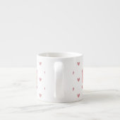 Roos van thee Roze glitter Harten met monogram Espresso Kop (Achterkant)