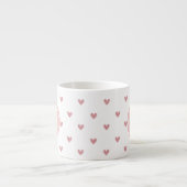 Roos van thee Roze glitter Harten met monogram Espresso Kop (Voorkant)