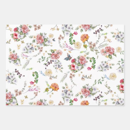 Roos van tuinbouwgewassen Waterverf Inpakpapier Vel (Voorkant)