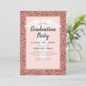 Roos van verpleegschool Gold Glitter Graduparty Kaart (Staand voorkant)