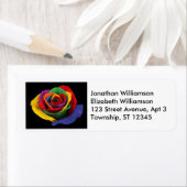 Roos van verschillende kleuren retouradreslabels etiket (Insitu)