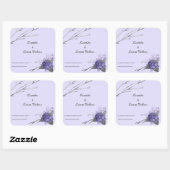 Roos van vlinder Luxe zeep en kaarslabel Vierkante Sticker (Vel)