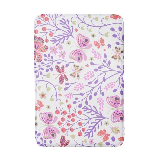 Roos van vlinderbloemige en bloemen badmat (Voorkant Verticaal)