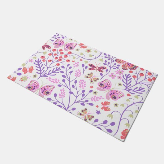 Roos van vlinderbloemige en bloemen deurmat (Schuin)