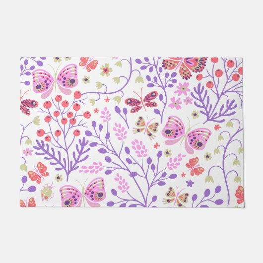 Roos van vlinderbloemige en bloemen deurmat (Voorkant)