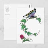 roos van vlindervlinders briefkaart (Voorkant / Achterkant)