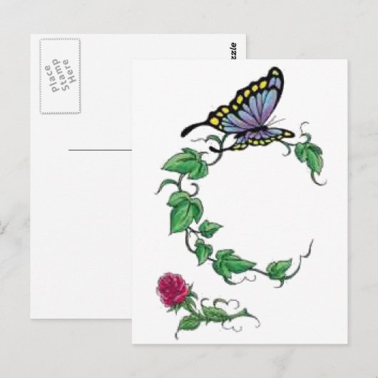 roos van vlindervlinders briefkaart (Voorkant / Achterkant)
