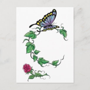 roos van vlindervlinders briefkaart