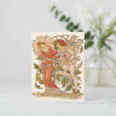 Roos van Walter Crane,  liefdessparen de Datum Aankondigingskaart (Staand voorkant)