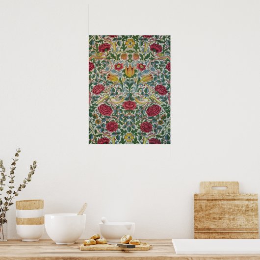 Roos van William Morris Poster (Keuken)