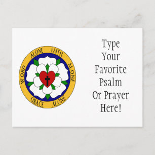 Roos van witte en groene luther briefkaart