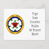 Roos van witte en groene luther briefkaart (Voorkant)