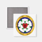 Roos van witte en groene luther magneet (Voorkant / Achterkant)