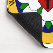 Roos van witte en groene luther muismat (Hoek)