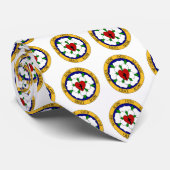 Roos van witte en groene luther stropdas (Opgerold)