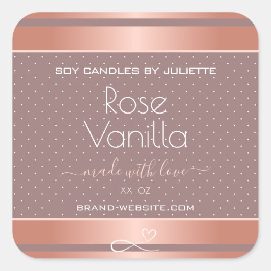 Roos Vanilla Scented Cute Product Packaging Labels (Voorkant)
