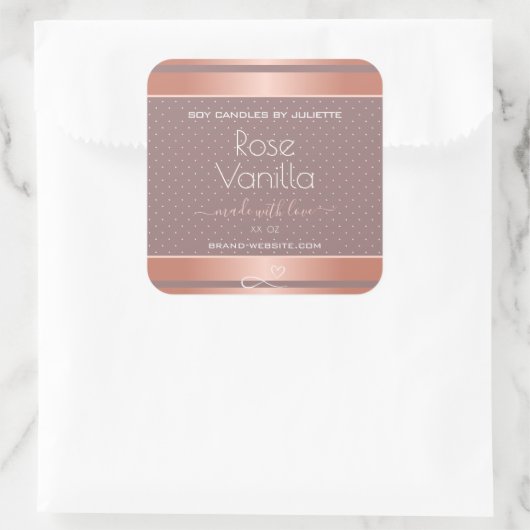 Roos Vanilla Scented Cute Product Packaging Labels (Tas)