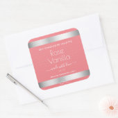 Roos vanille geur roze zilver soja kaarsen labels (Envelop)