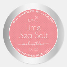 Roos vanille geur roze zilver soja kaarsen labels