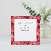 ROOS VELD MONOGRAM,Roze,Rood Zwart Wit Champagne Kaart (Staand voorkant)