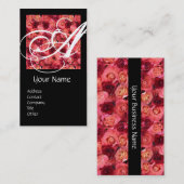 ROOS VELD VIERKANT MONOGRAM roze rood zwart, wit Visitekaartje (Voorkant / Achterkant)
