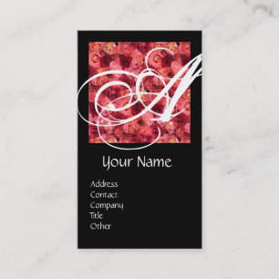 ROOS VELD VIERKANT MONOGRAM roze rood zwart, wit Visitekaartje