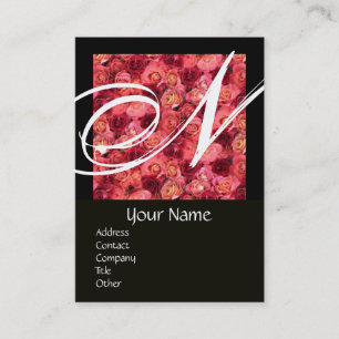 ROOS VELD VIERKANT MONOGRAM roze rood zwart, wit Visitekaartje