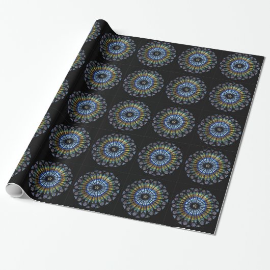 roos venster cadeaupapier (Uitgerold)