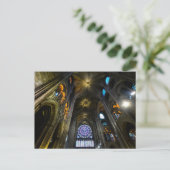 Roos Venster Plafondnotre Dame Cathedraal Briefkaart (Staand voorkant)