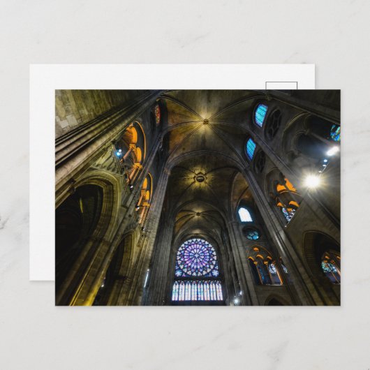 Roos Venster Plafondnotre Dame Cathedraal Briefkaart (Voorkant / Achterkant)